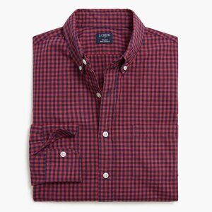 J Crew Factory Flex Casual Red and Blue Gingham Oxford Shirt | XS